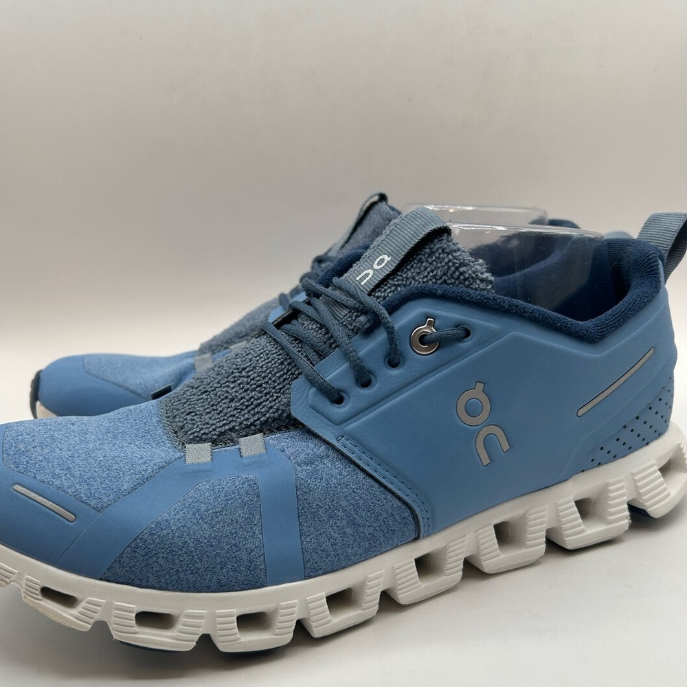 Like NEW Men's On Cloud 5 Terry Neptune White & Blue Running Shoe Sneaker SZ 9.5 - Picture 5 of 16